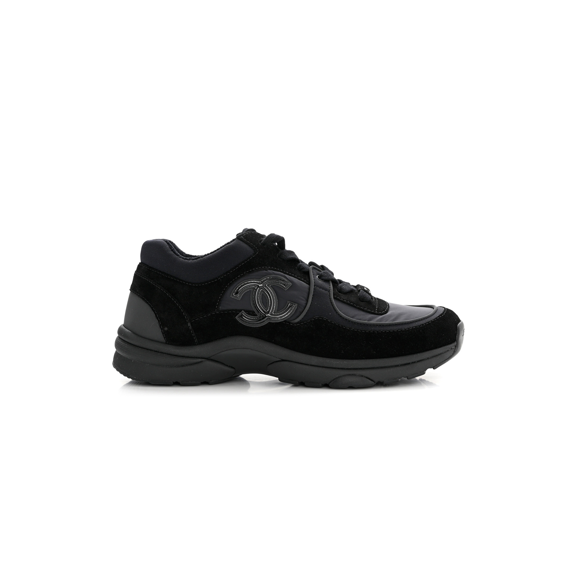 Ch*el fabric calfskin suede cc sneakers 1211339